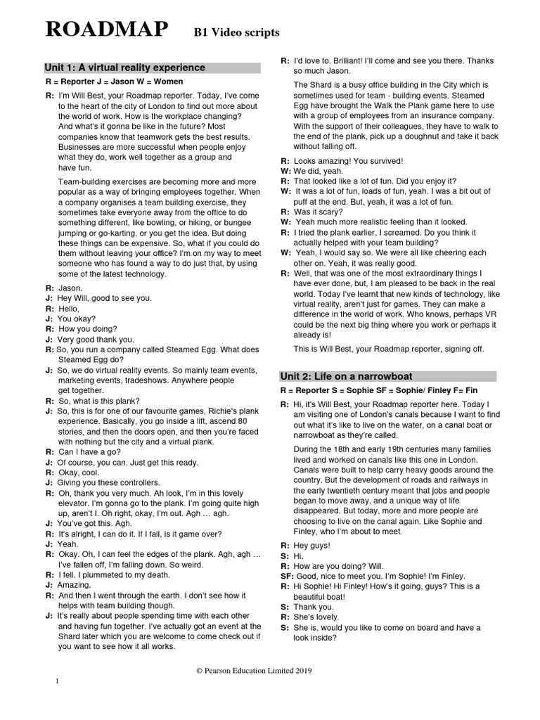 RM B1 Video Scripts | PDF | Home & Garden