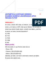 Aritmética Cayetano Heredia Examen Ingreso Universidad Upch Resuelto PDF