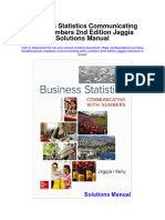 Business Statistics Communicating With Numbers 2nd Edition Jaggia Solutions Manual