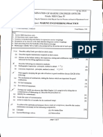 Subject: Marine Engineering Practice: Examination of Marine Engineer Officer Grade: MEO Class IV