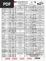 April Price List Note April 17 New Price For Innova