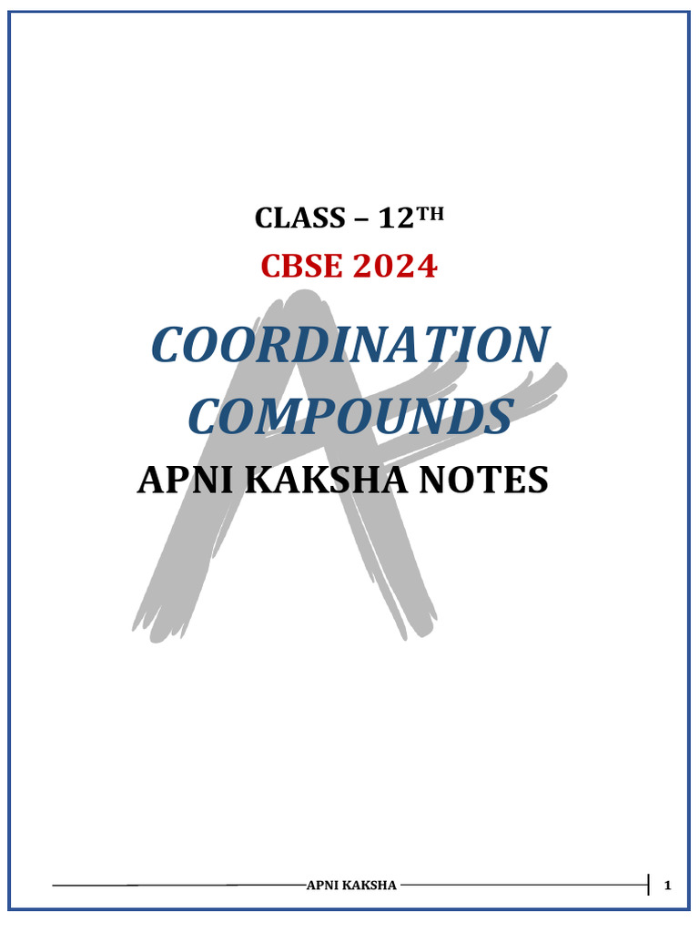 Coordination Compounds Pdf Coordination Complex Ligand