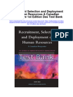 Recruitment Selection and Deployment of Human Resources A Canadian Perspective 1st Edition Das Test Bank