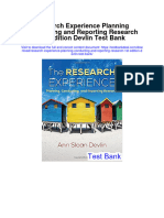 Research Experience Planning Conducting and Reporting Research 1st Edition Devlin Test Bank
