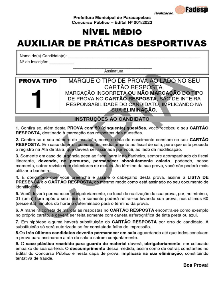 Prova de auxiliar de pr ticas desportivas tipo 1 20 11 2023 pdf