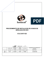 Icq-Car-P-023-Procedimiento de Instalacion de Avisos de Señalizacion DDV