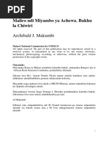 Maliro Ndi Miyambo Ya Chewa