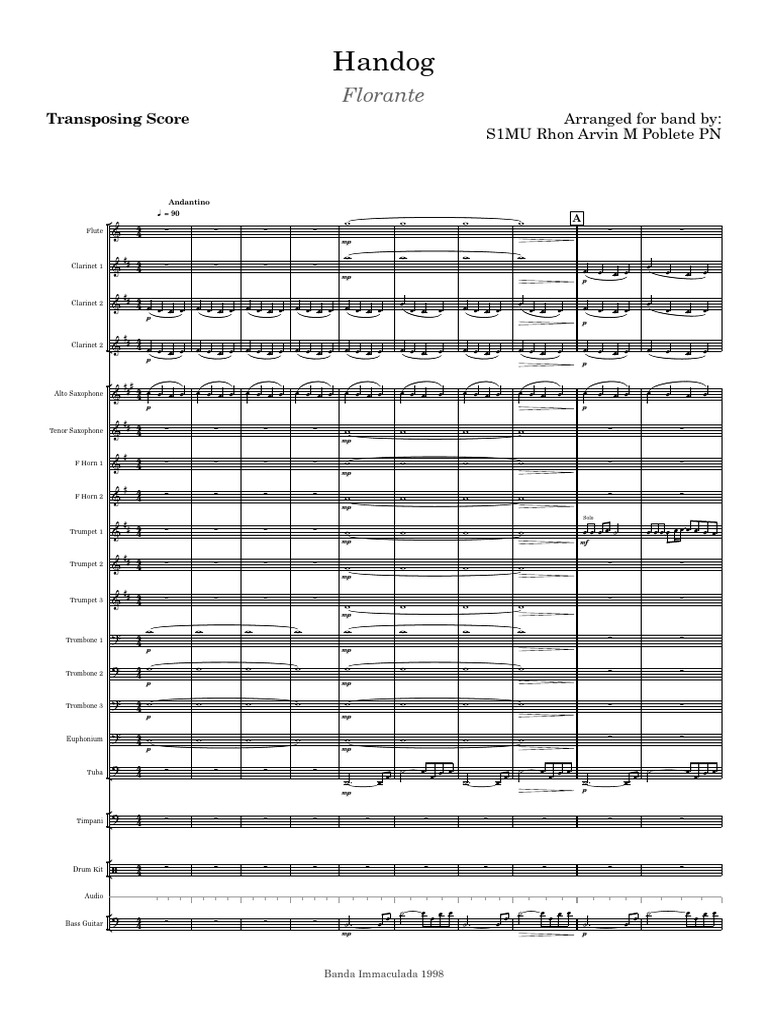 Handog Arrangement for Band | PDF | Music Technology | Aerophones