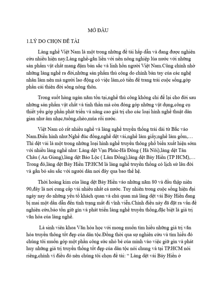 Lí do chọn đề tài | PDF