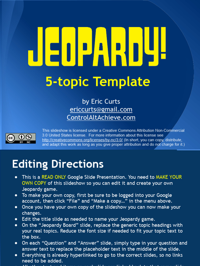 Jeopardy game 5 topic template pdf