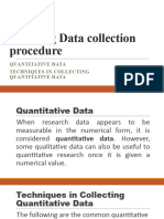 Planning Data collection procedure