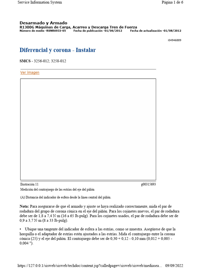 Regulacion De Piñon De Ataque R1300g Pdf