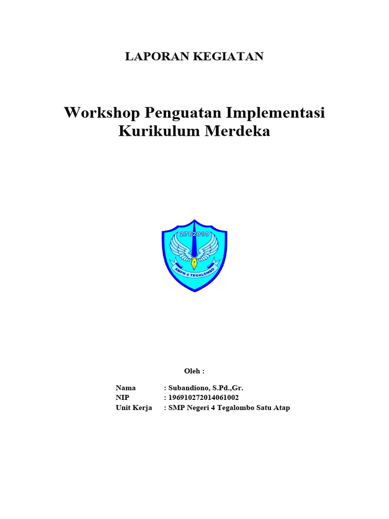 Laporan Workshop Kurikulum Merdeka | PDF | Karier & Perkembangan | Bisnis