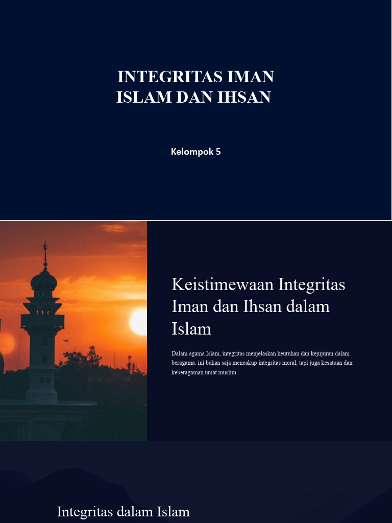Keistimewaan Integritas Iman Dan Ihsan Dalam Islam | PDF