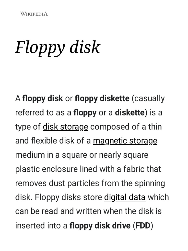 Floppy Disk Wikipedia PDF Floppy Disk Usb Flash Drive