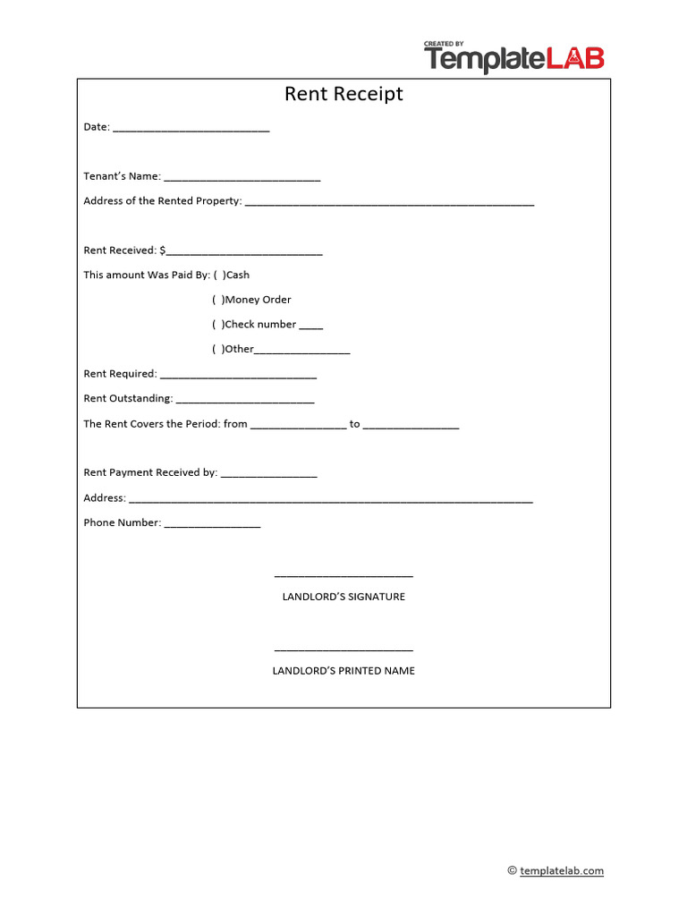 Rent Receipt | PDF