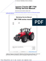 Massey Ferguson Tractor MF 7700 Series Workshop Service Manual