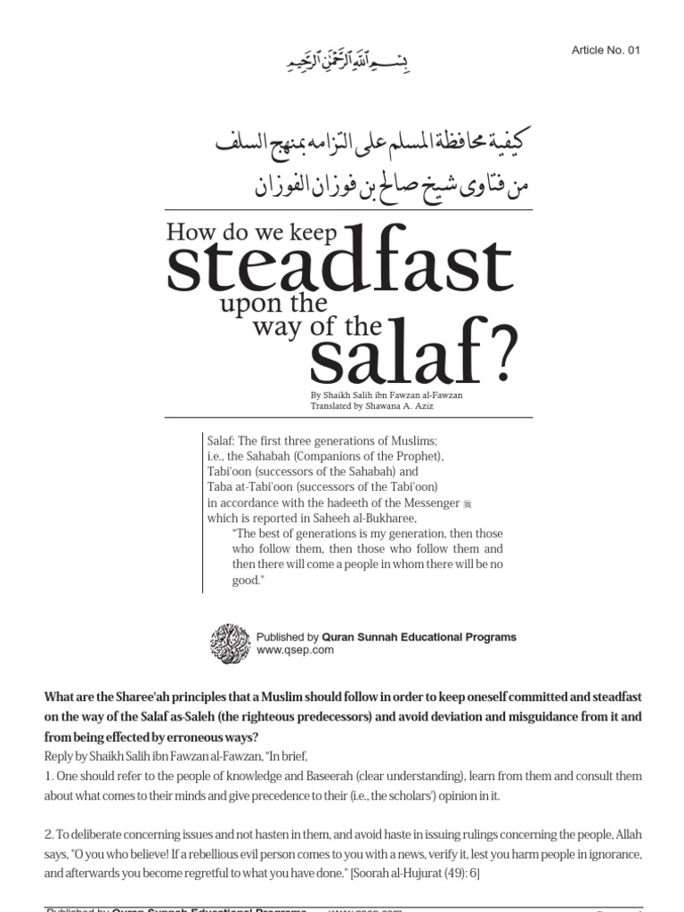 Guidance for Following the Salaf | PDF | Social Science