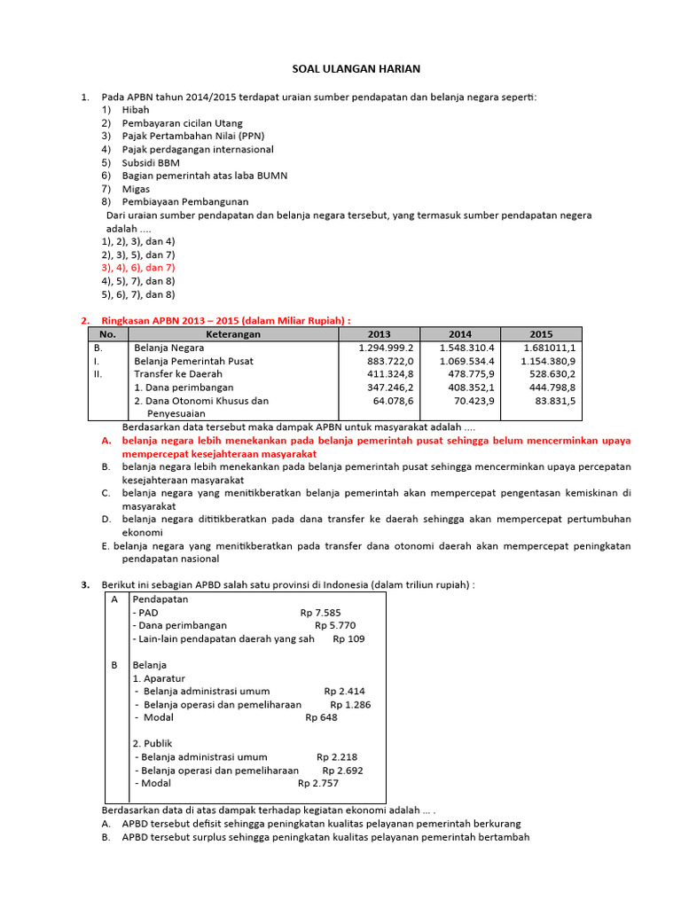 Soal Apbn Apbd | PDF