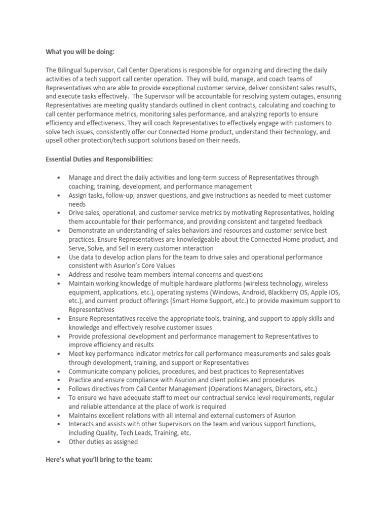 post office supervisor job description