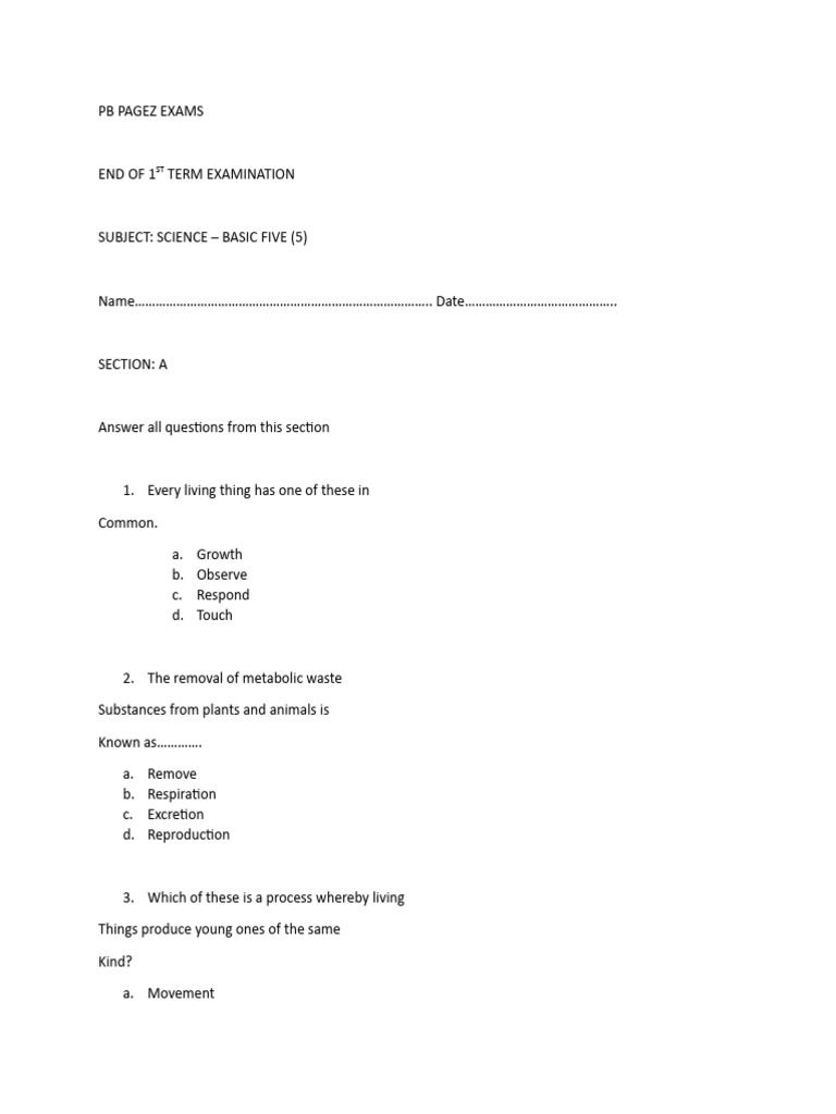 Class 5 Science Pdf
