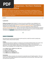 Isindebele For Beginners. Northern Ndebele Language in Africa