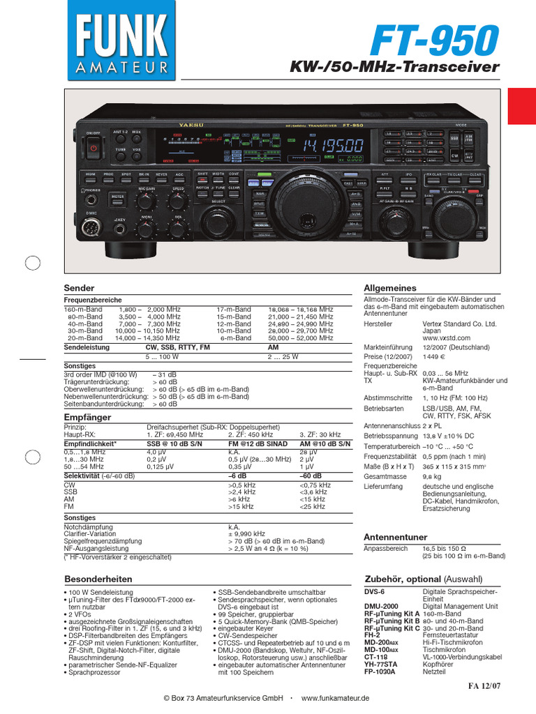 FT 950 | PDF