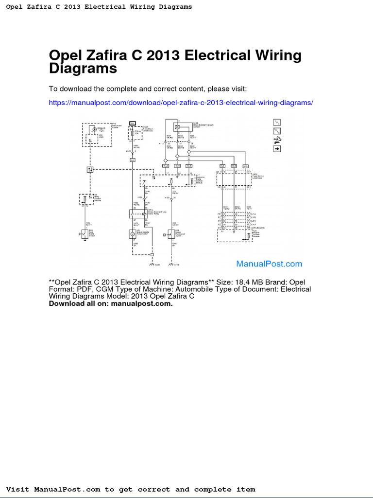 Opel Zafira C 2013 Electrical Wiring Diagrams PDF Project Gutenberg