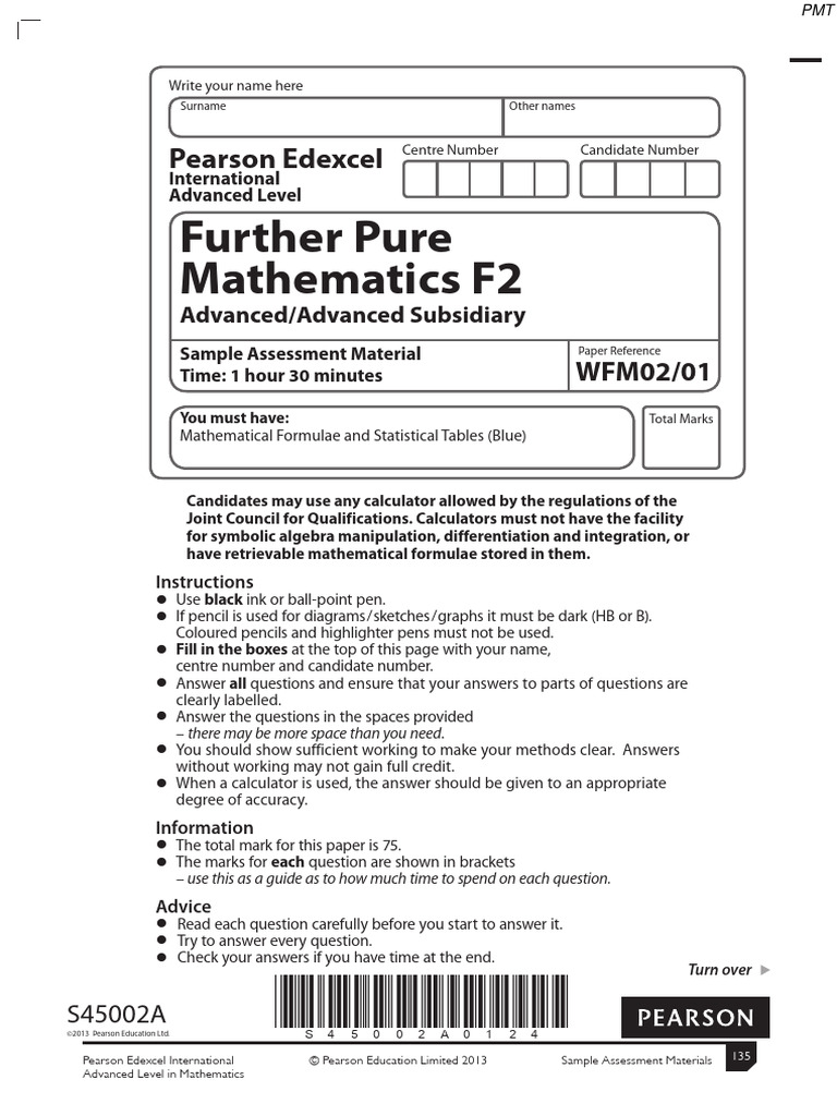 F2 Specimen QP | PDF | Mathematics