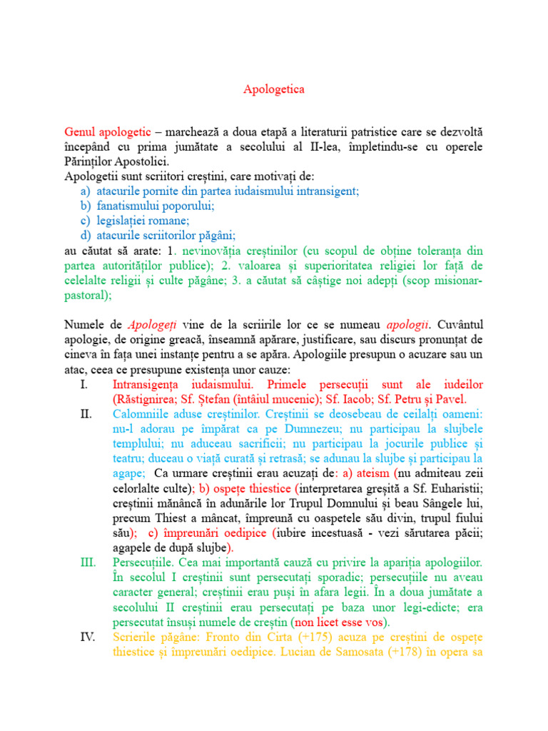 Curs 4 - Apologetica. Sf. Teofil | PDF