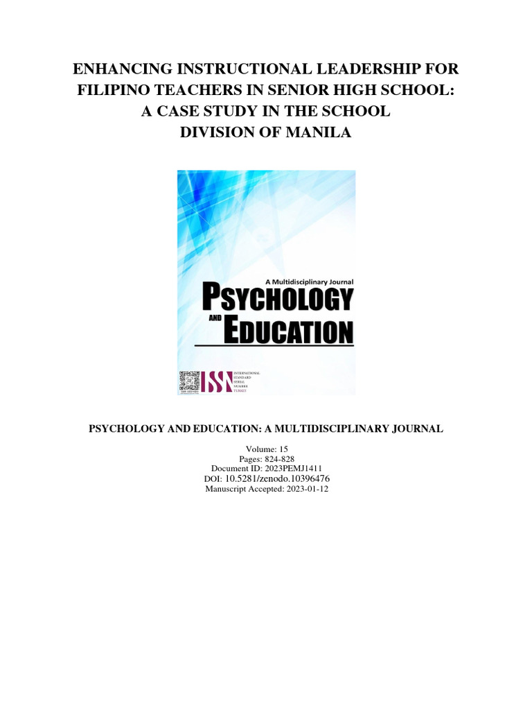 Enhancing Instructional Leadership in Manila | PDF | Teachers | Leadership