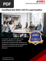 Certified ISO 90012015 Lead Auditor