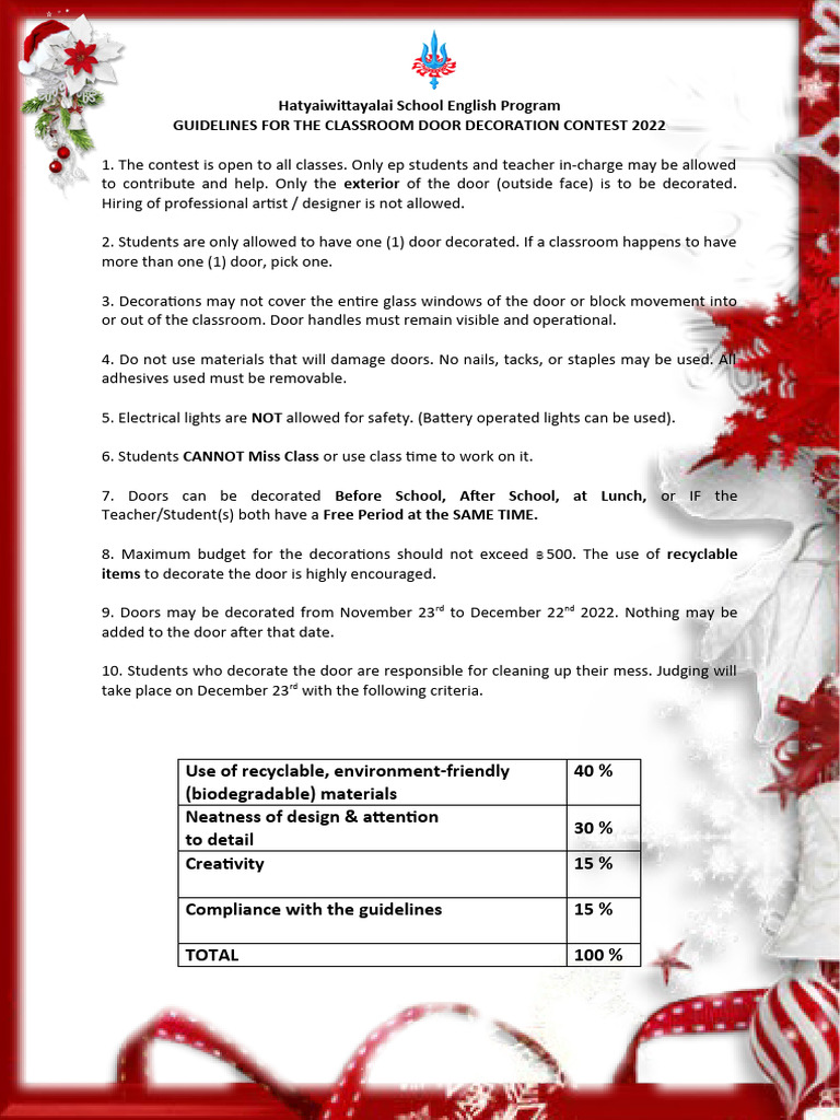 Classroom Door Guidelines | PDF