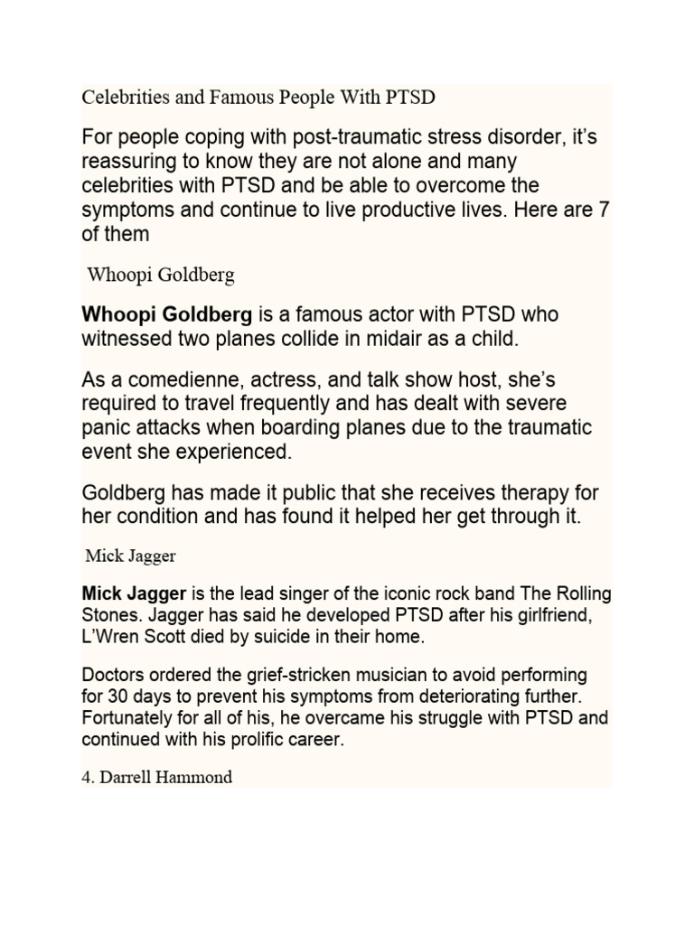 Famous People With PTSD PDF