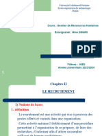 Chapitre II Recrutement