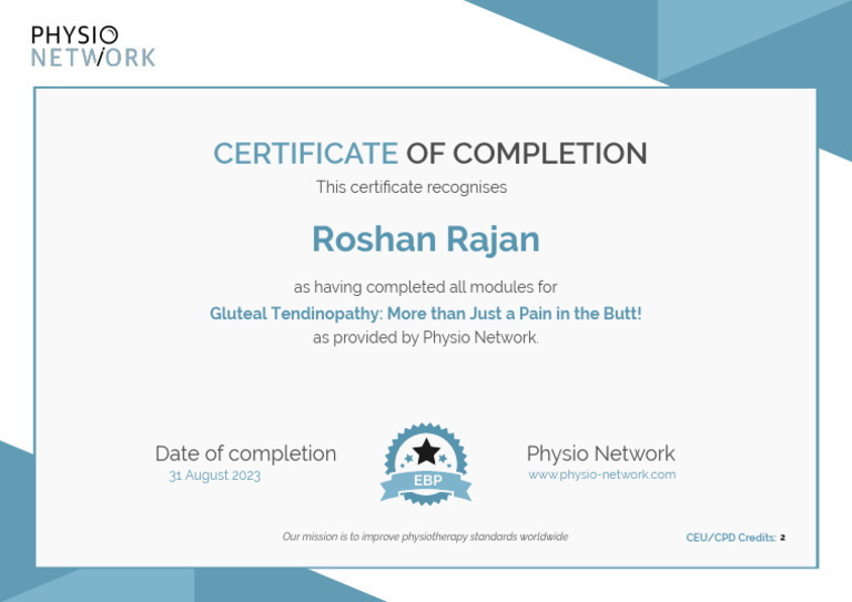 Individual - Physio Network (Quiz Passed - Gluteal Tendinopathy - More ...