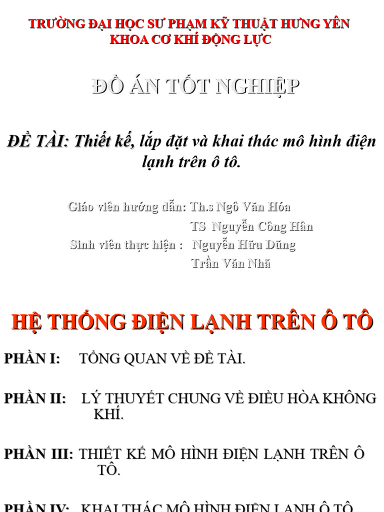 Thuyet Minh Do An Tot Nghiep - Khoa CKDL | PDF