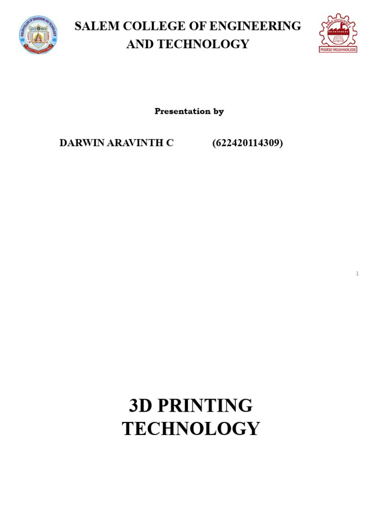 3d Printing Technology Ppt Pdf 3 D Printing Business Process