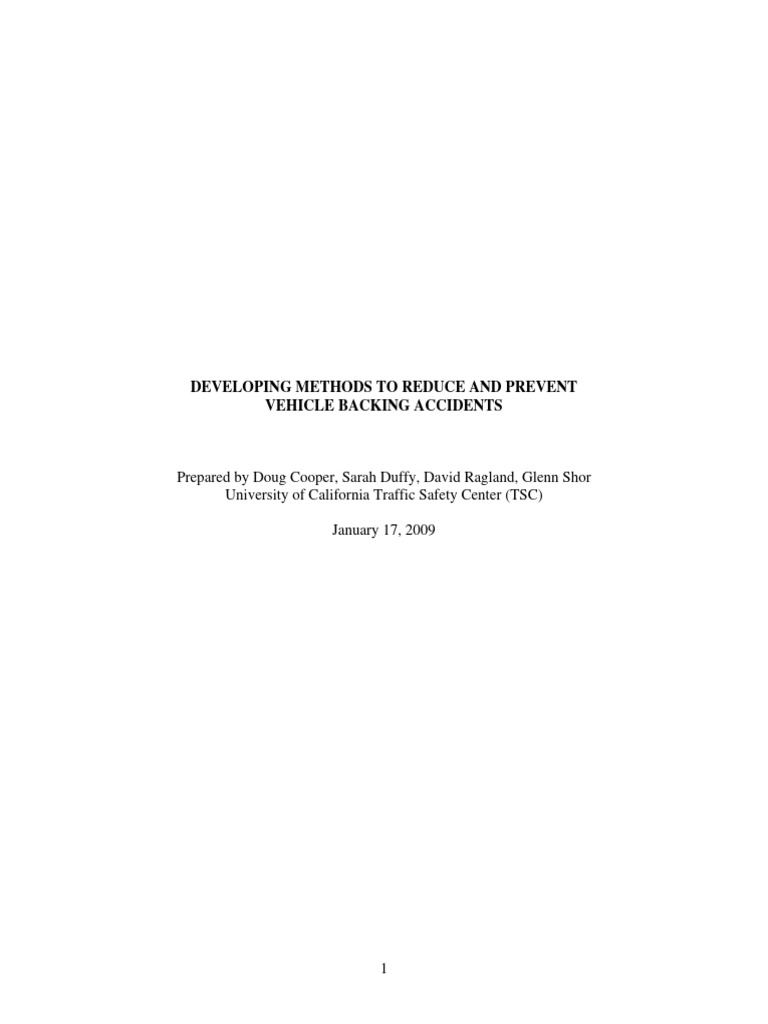 Developing Methods To Reduce and Prevent | PDF | Traffic Collision ...