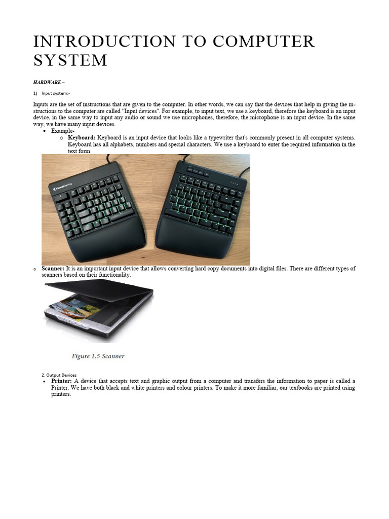 Introduction To Computer System | PDF image.