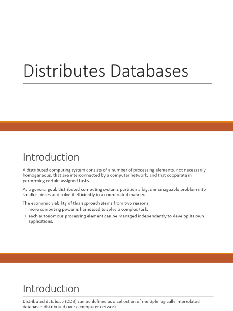 Distributed Databases Introduction | Download Free PDF | Databases ...