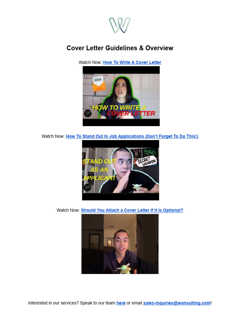 MAKE A COPY Wonsulting Cover Letter Template Resources PDF