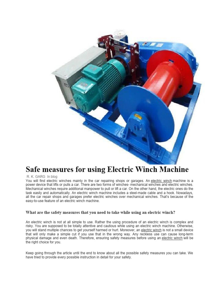 Safe Measure Winch Machine PDF