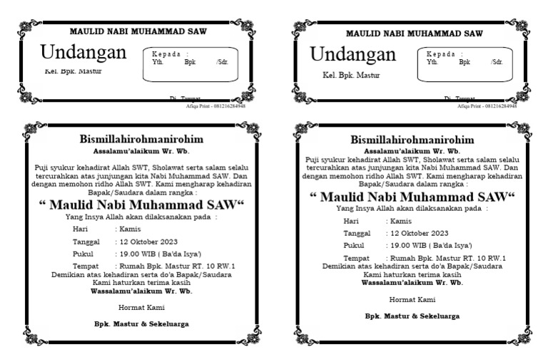 Undangan tahlil 1000 hari 2 | PDF