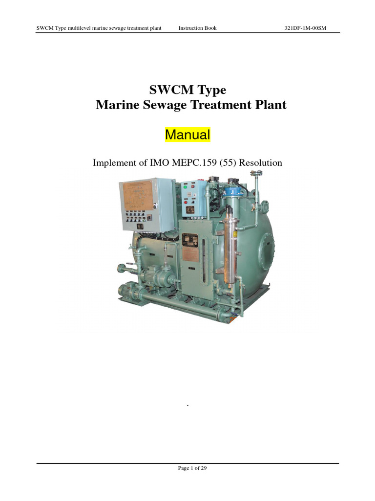 SWCM Marine Sewage Treatment Plant MANUAL PDF