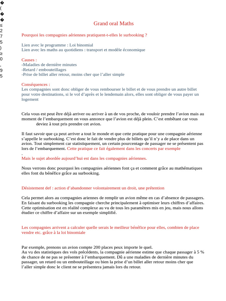 Grand Oral Maths PDF Mathématiques — free download