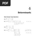 Determinants: Short Answer Type Questions