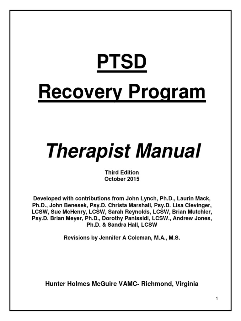 PTSD Recovery Program Therapist Manual | PDF | Psychological Trauma ...