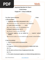 Important Questions For CBSE Class 6 Social Science - Social and Political Life Chapter 9 - Urban Livelihoods