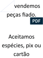 Não Vendemos Peças Fiado